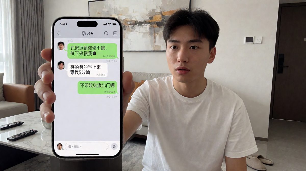 她说在楼下他还没出门
