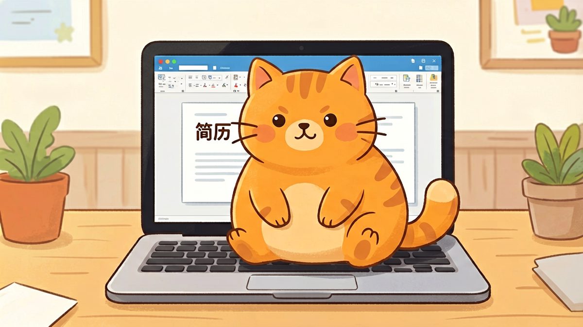 「这只猫说：别催了，这版简历我亲自写的。」
