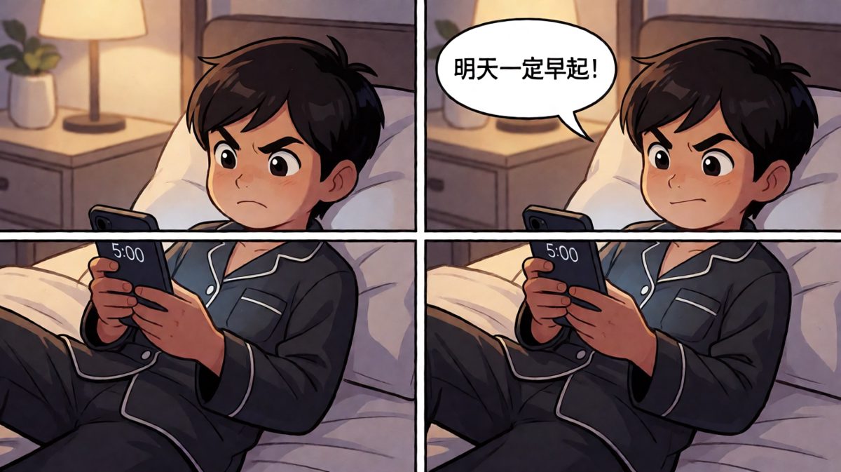 晚上又发誓明天一定早起——完美循环