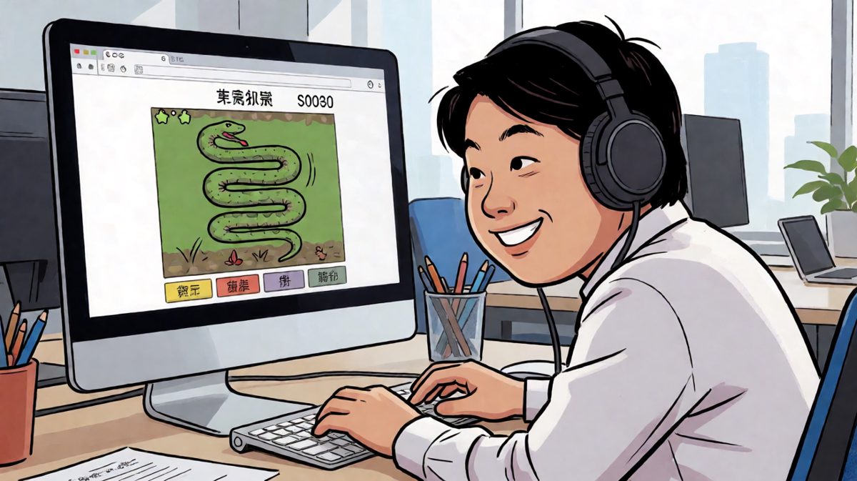 老板路过时立刻切换成工作界面，实际上一直在玩网页小游戏