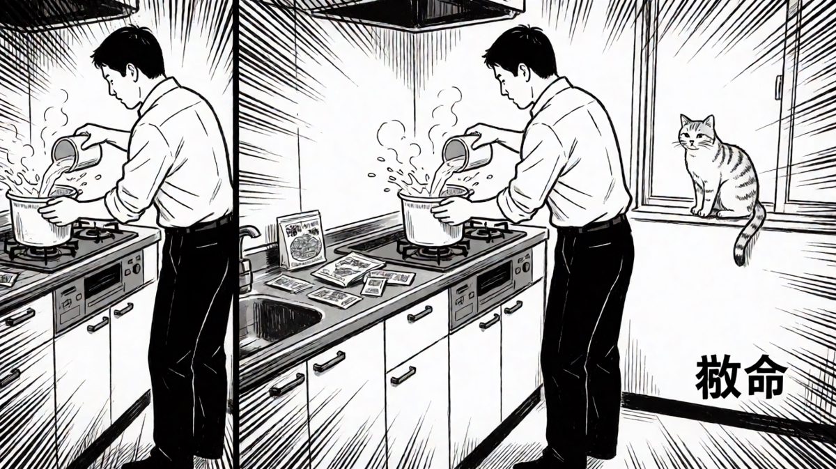 煮个泡面差点把厨房炸了