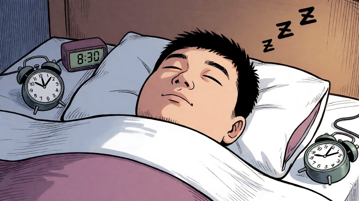 闹钟此起彼伏地响，但阿强的睡眠模式已经完全锁定，毫无反应。