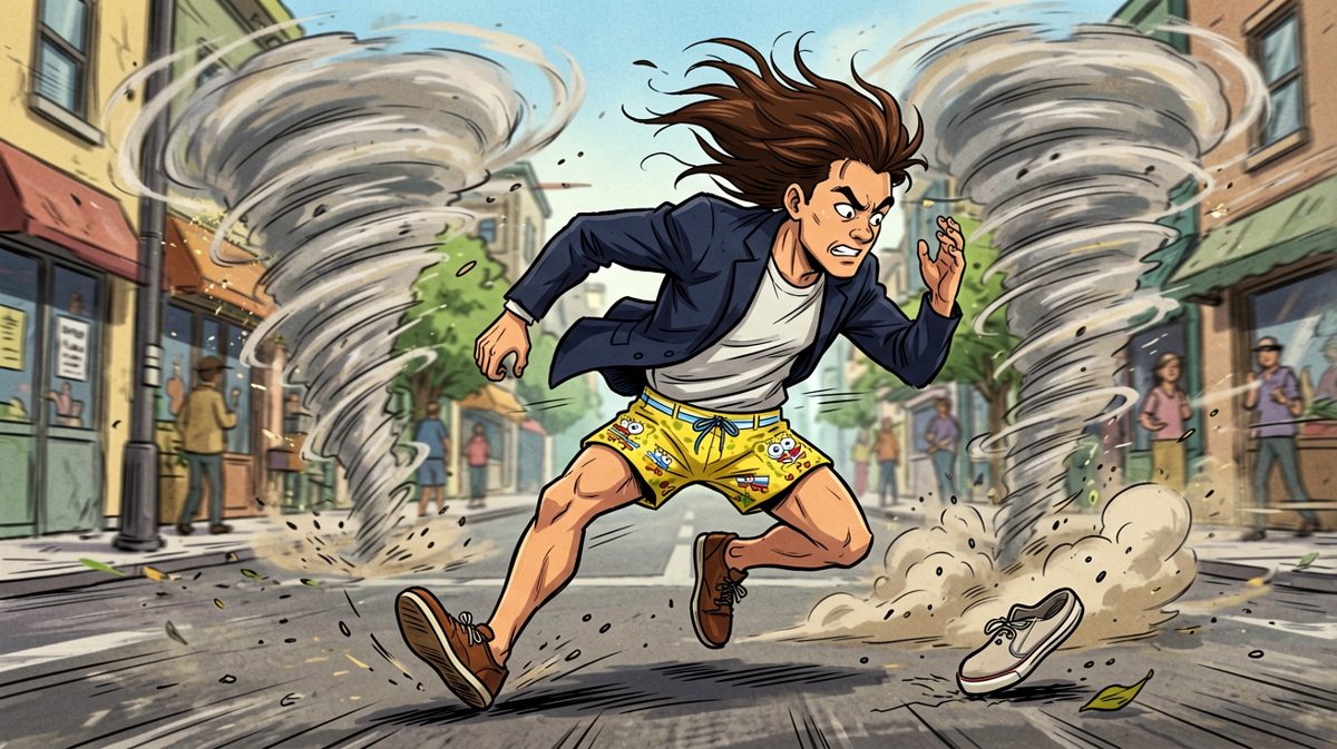 百米冲刺出门，但裤子穿错了