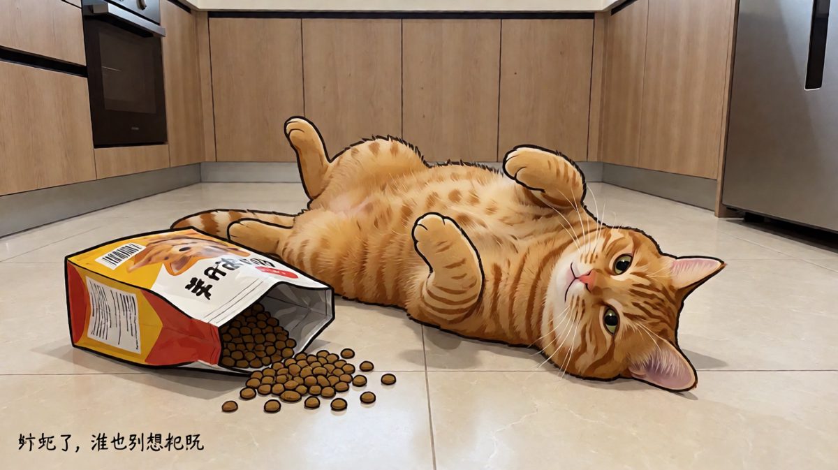 橘猫：今天也是干饭完毕，原地报废的一天！