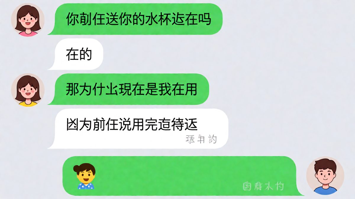 水杯归属权争议，前任竟是被退货的