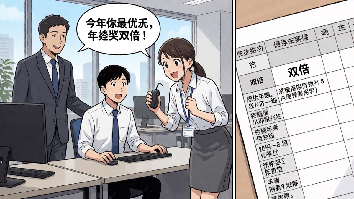 老板说'年终奖双倍'，员工以为是钱翻倍，结果是工时翻倍。