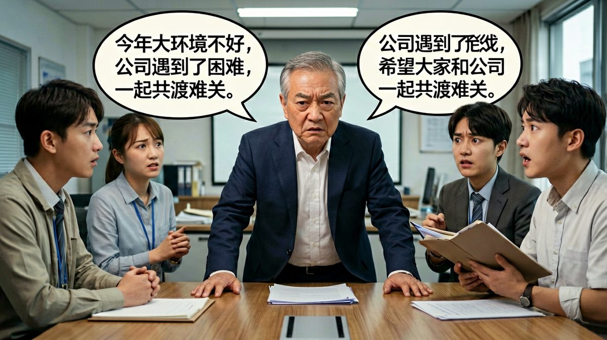 老板：困难时期，所以今年的奖金就免了吧