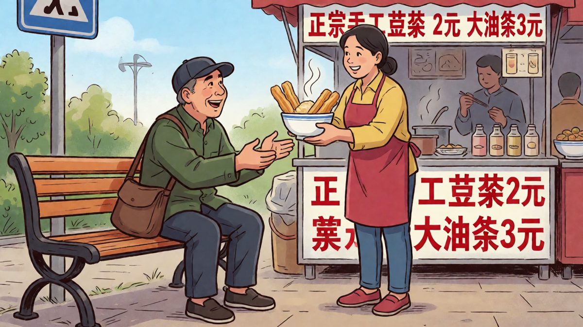 跑了不到两百米，最终败给了早餐店的香味