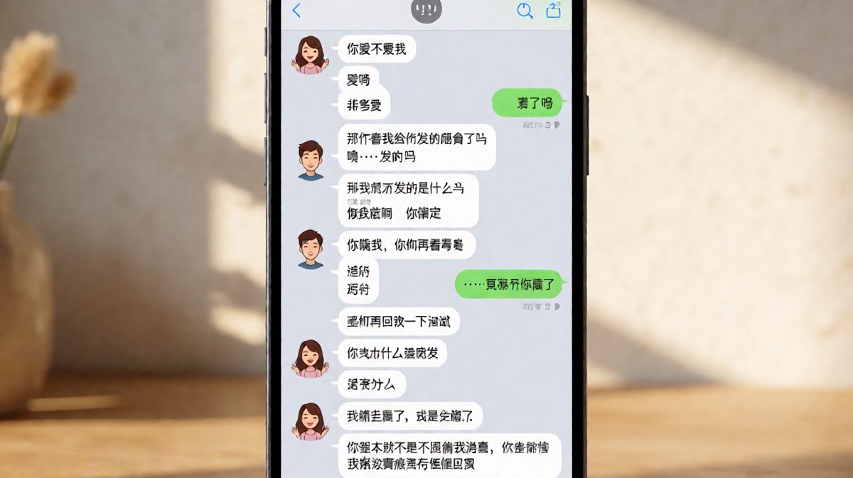 女生设局测试男生是否敷衍，一句'我什么都没发'直接揭穿真相。