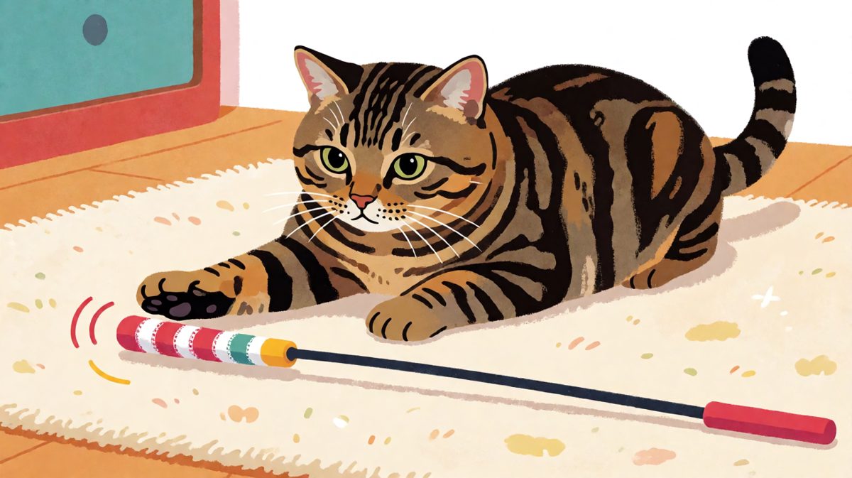 猫：本喵才没有想玩，只是顺手……尾巴你怎么回事！