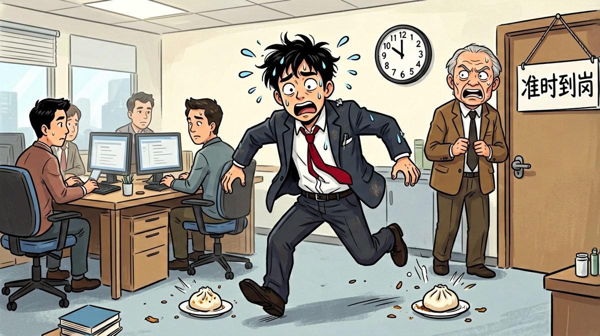 老板：你迟到了，而且穿反了