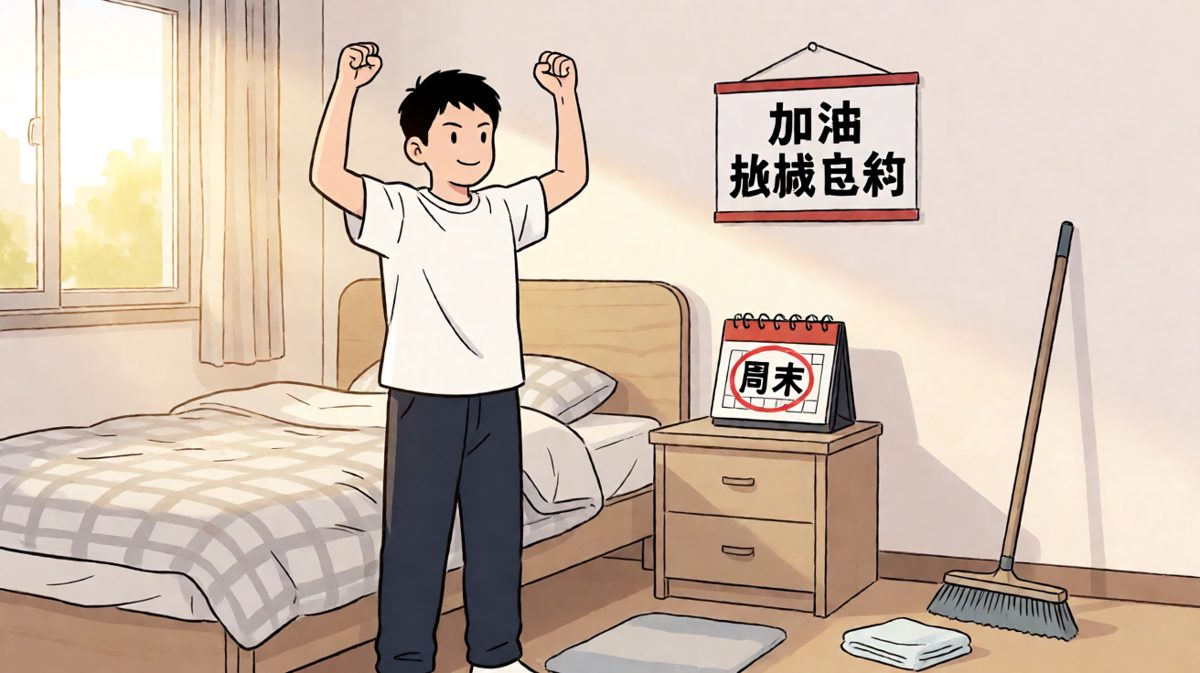小明发誓今天要彻底打扫房间！