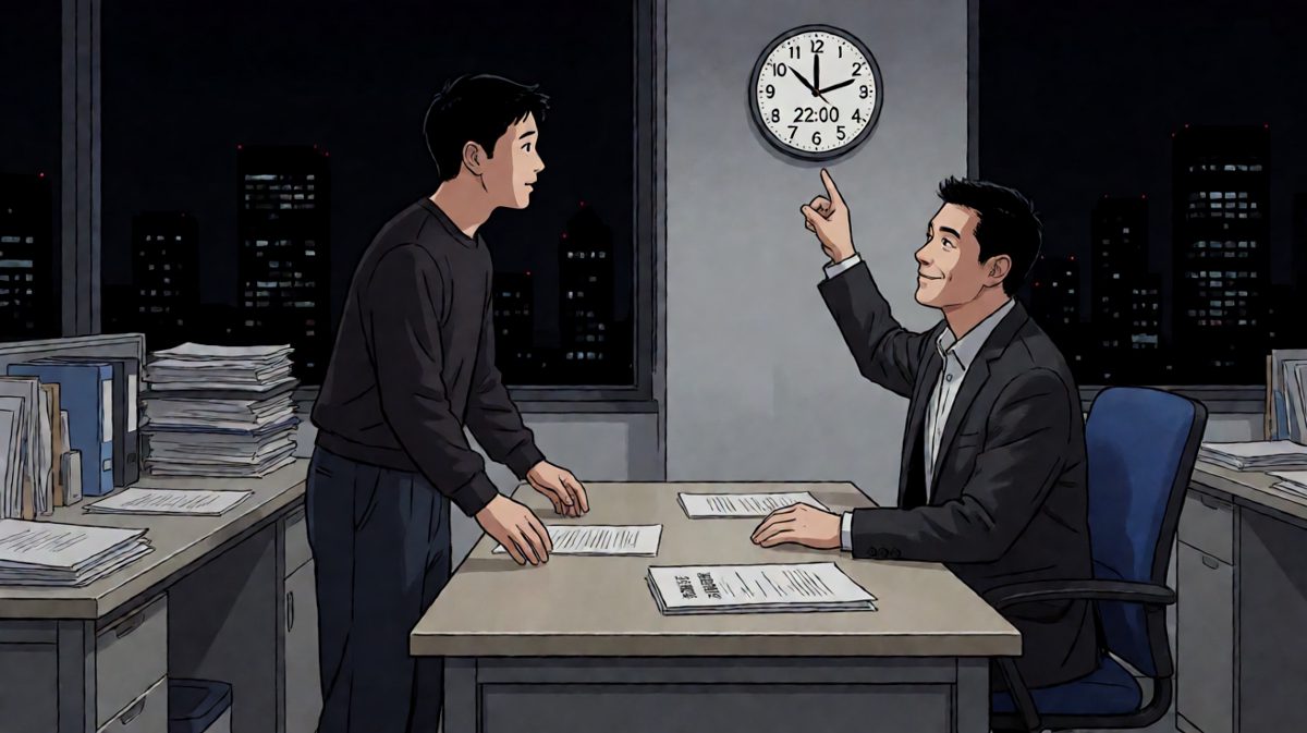 员工问能否准时下班，老板爽快答应，第二天却要求加倍补偿