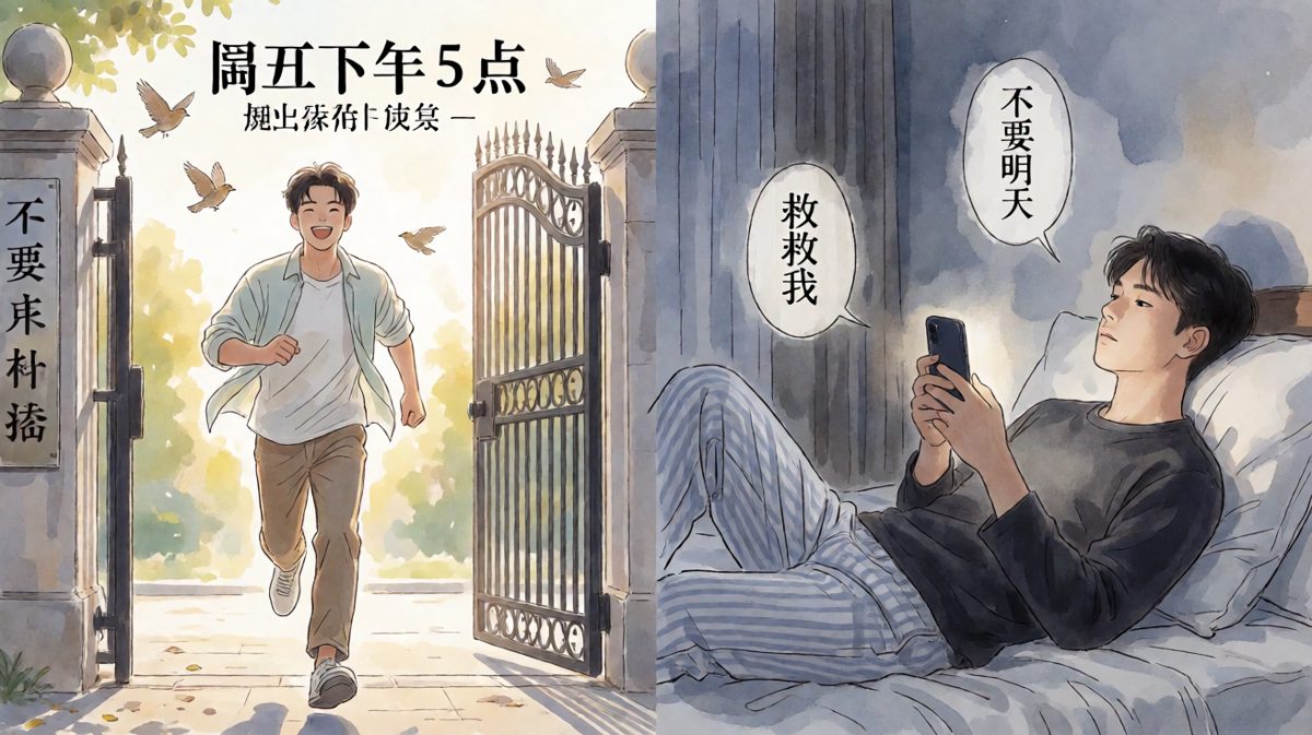 周五下班 vs 周日夜晚 同一个我不同的命