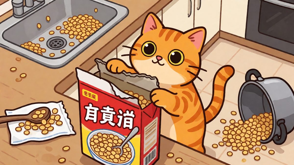 橘猫：不是我干的，是麦片先动的手