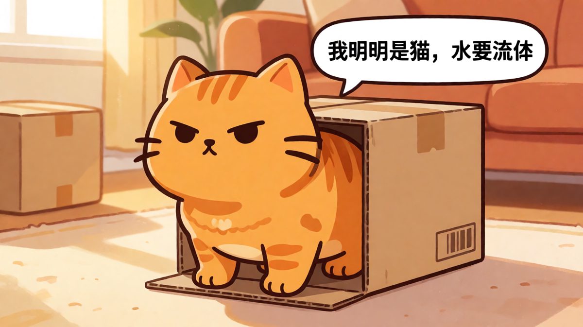 当猫觉得'能进去'，但物理学不同意