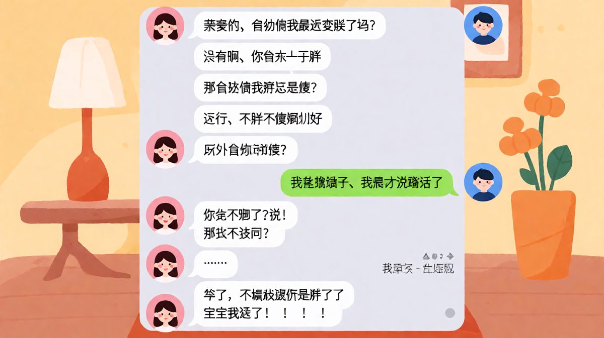 送命题：女生问自己胖不胖，男生全程踩雷最终崩溃认错