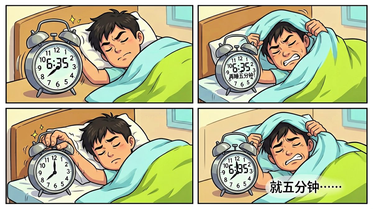 再睡五分钟——这是最经典的谎言。