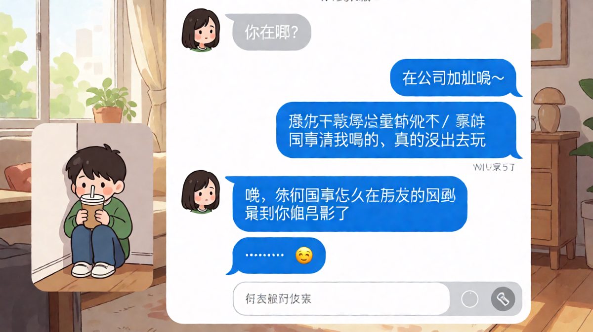 查岗现场——你说在加班，结果在买奶茶？！