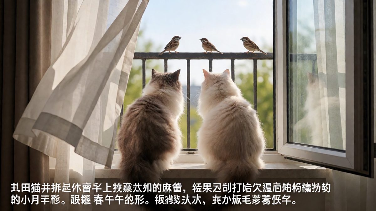 猫：看鸟五分钟，困了半小时~生活不易，猫猫叹气