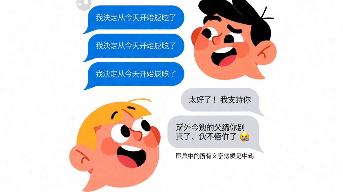 女生宣布减肥第一天就反悔，让男生滚去自己吃火锅。