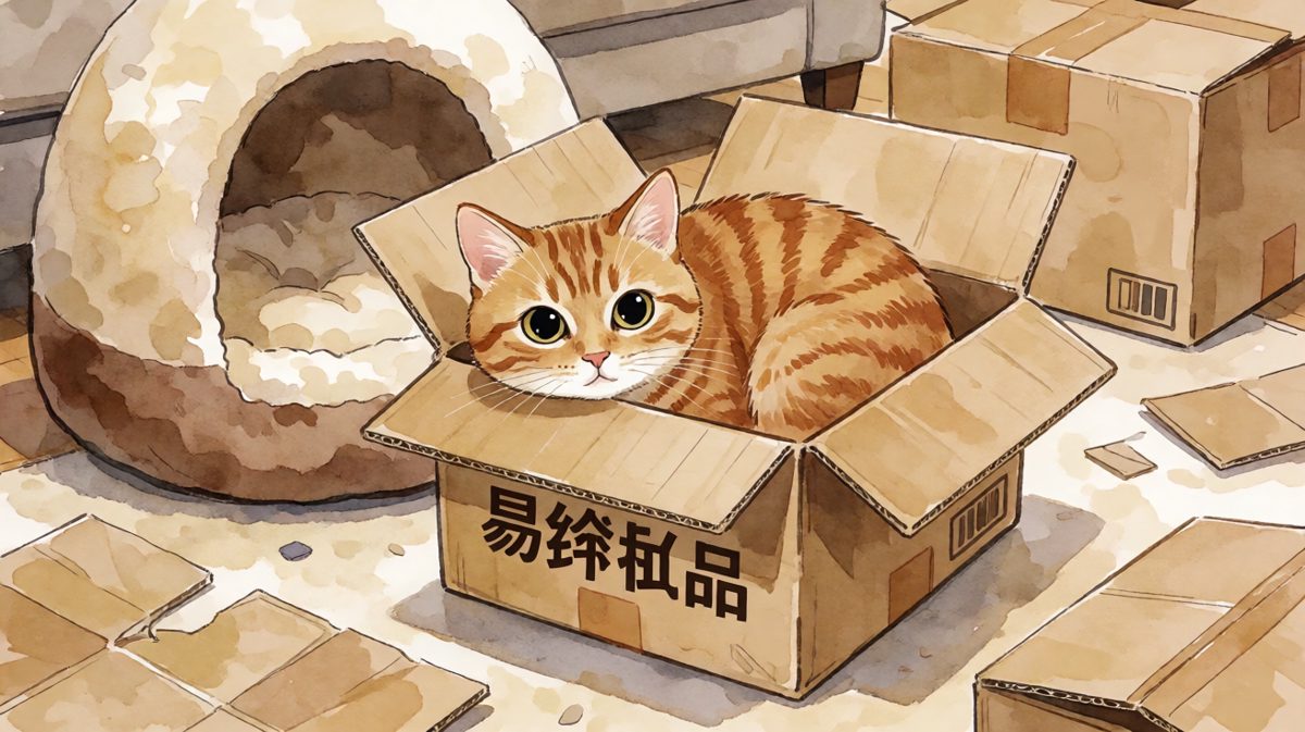 猫咪：这个盒子是我的了，谁也别想抢