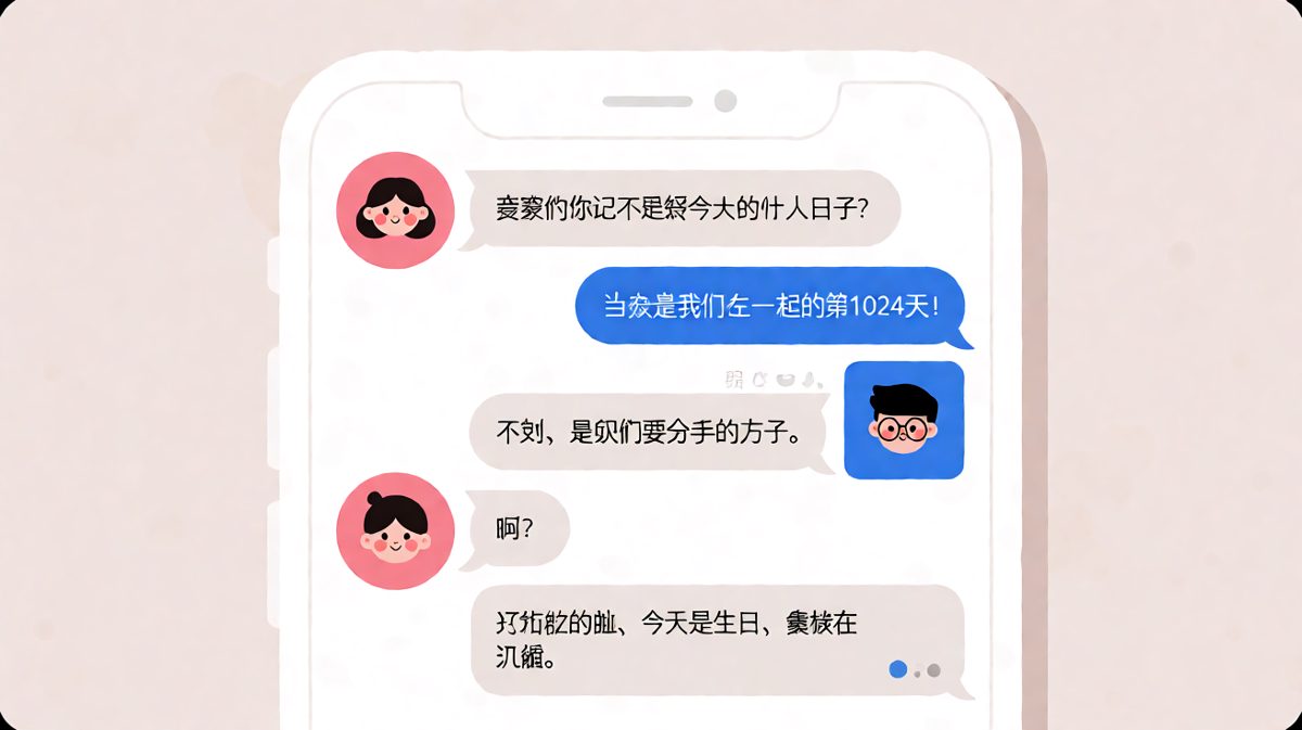 生日惊喜的反转：从分手玩笑到蛋糕暴击