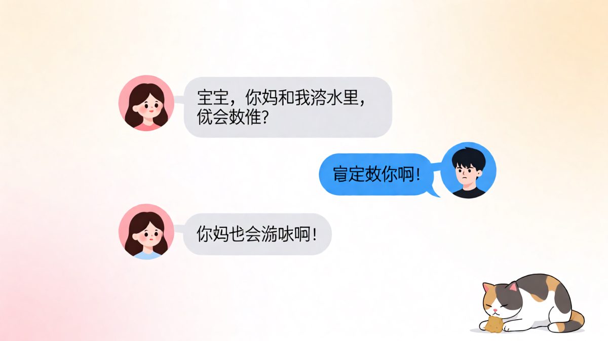 送命题变游泳题，求生欲瞬间崩塌