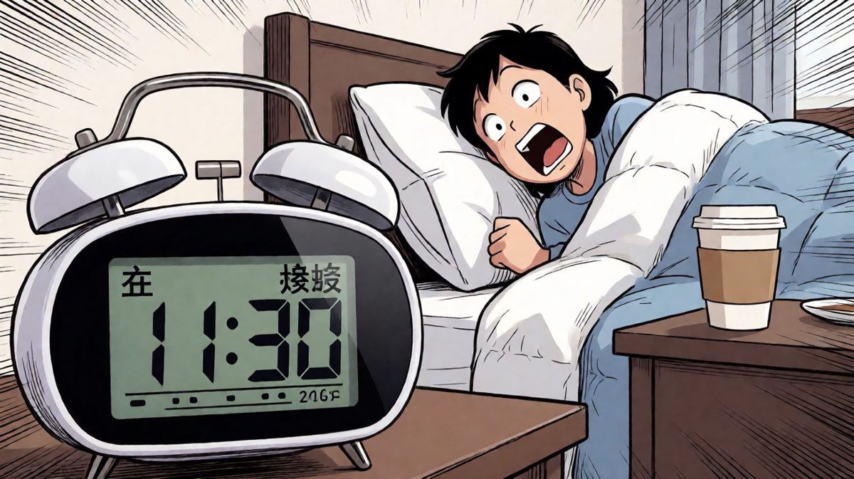睁开眼一看，11点30分！全勤奖在哭泣！