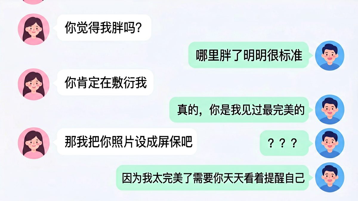女生反向套路成功，把夸她变成夸自己