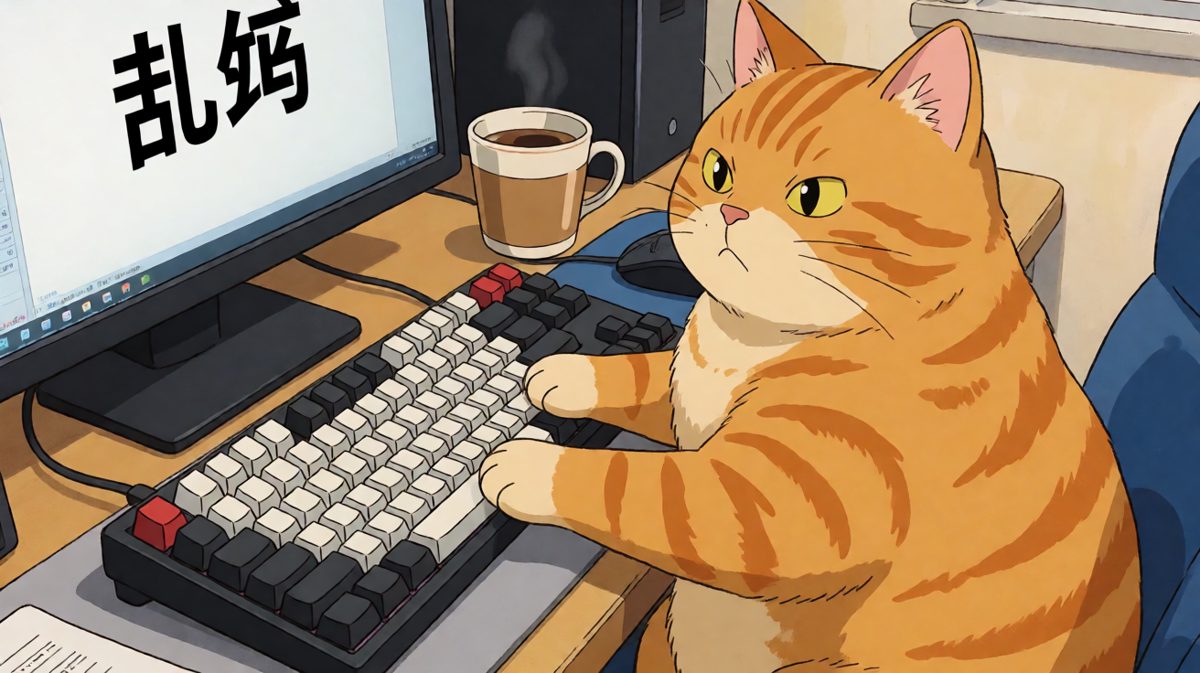 猫咪：今天的方案我包了——虽然全是乱码。