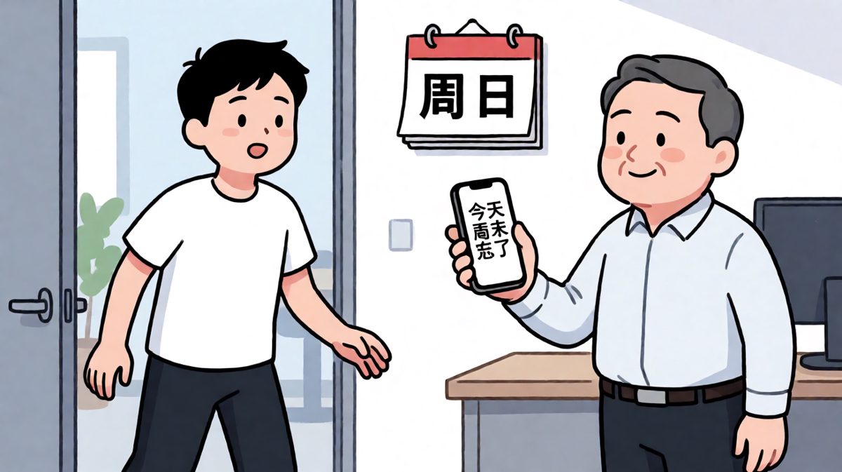 冲进公司才发现今天是周末
