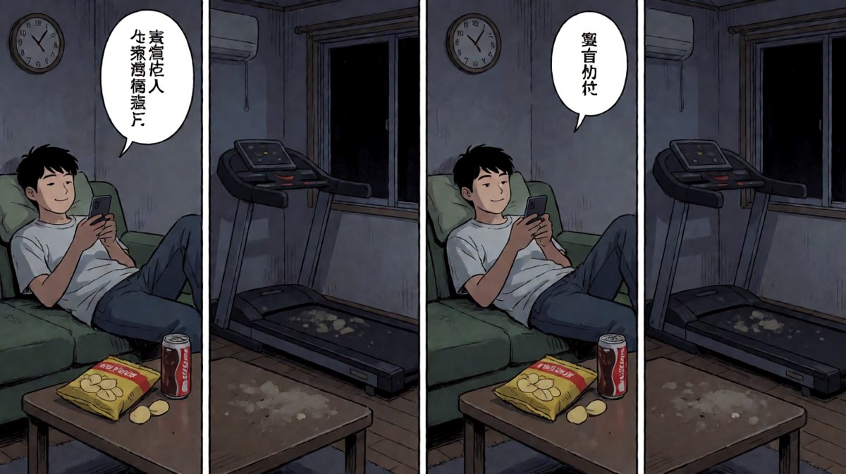 坚持了三天，决定用意念代替运动。