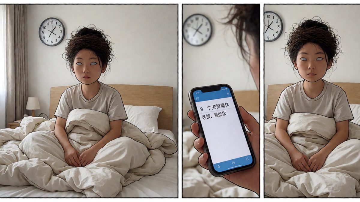 看到手机消息，瞬间清醒的惊恐表情