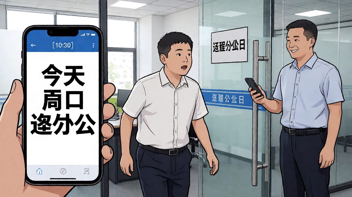 格四：拼命赶到公司，发现今天是远程办公日——社死现场