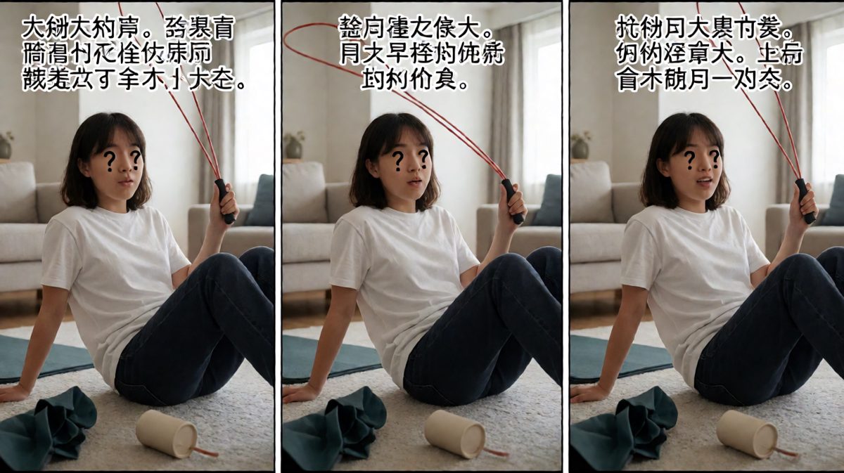 跳绳失败，自己把自己绊倒