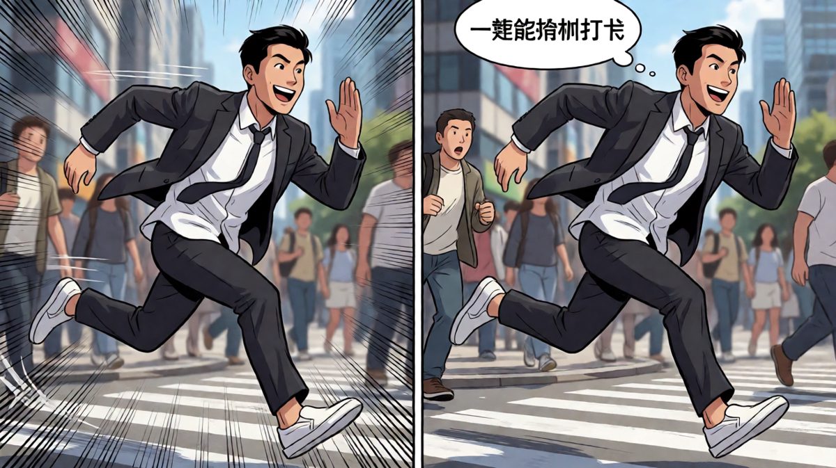 主角自信满满狂奔向公司