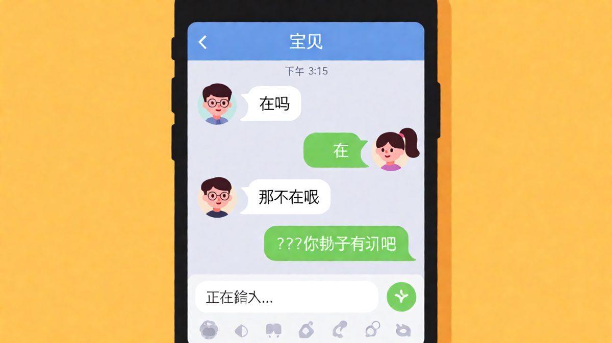 男生用'在吗'套路女生，结果一句话把自己绕进去了，女生直接懵掉。