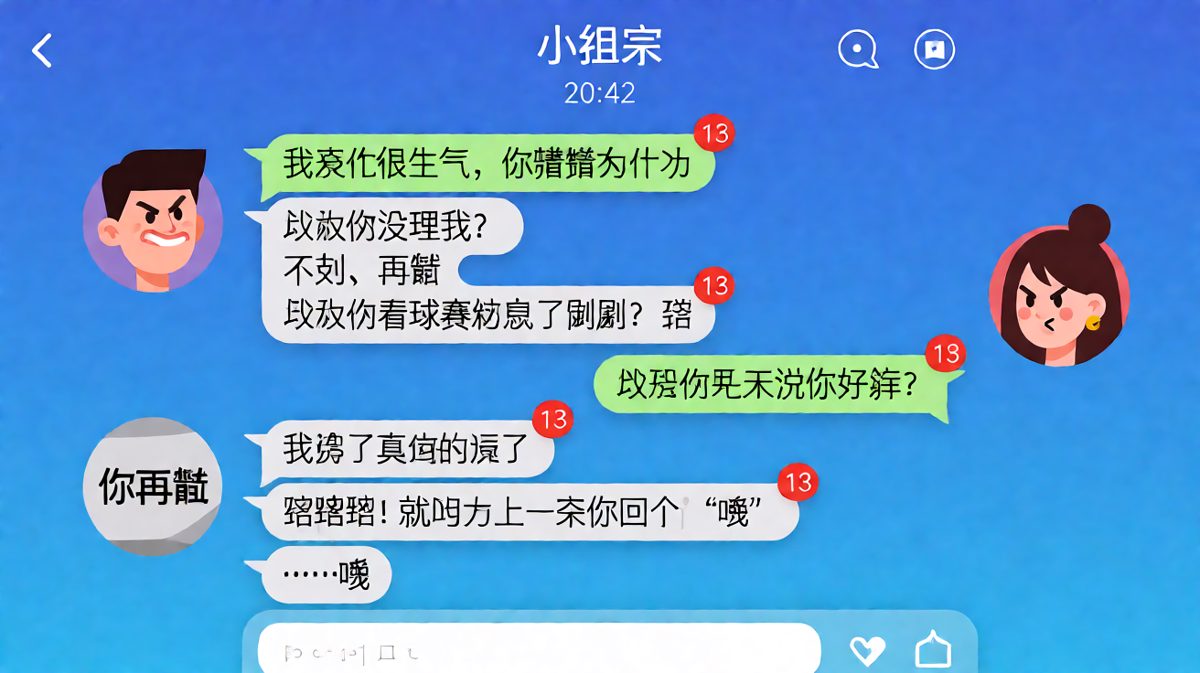 男生怎么猜都不对，原来女生生气只因为一个'哦'字，男生还在犯傻回'哦'。