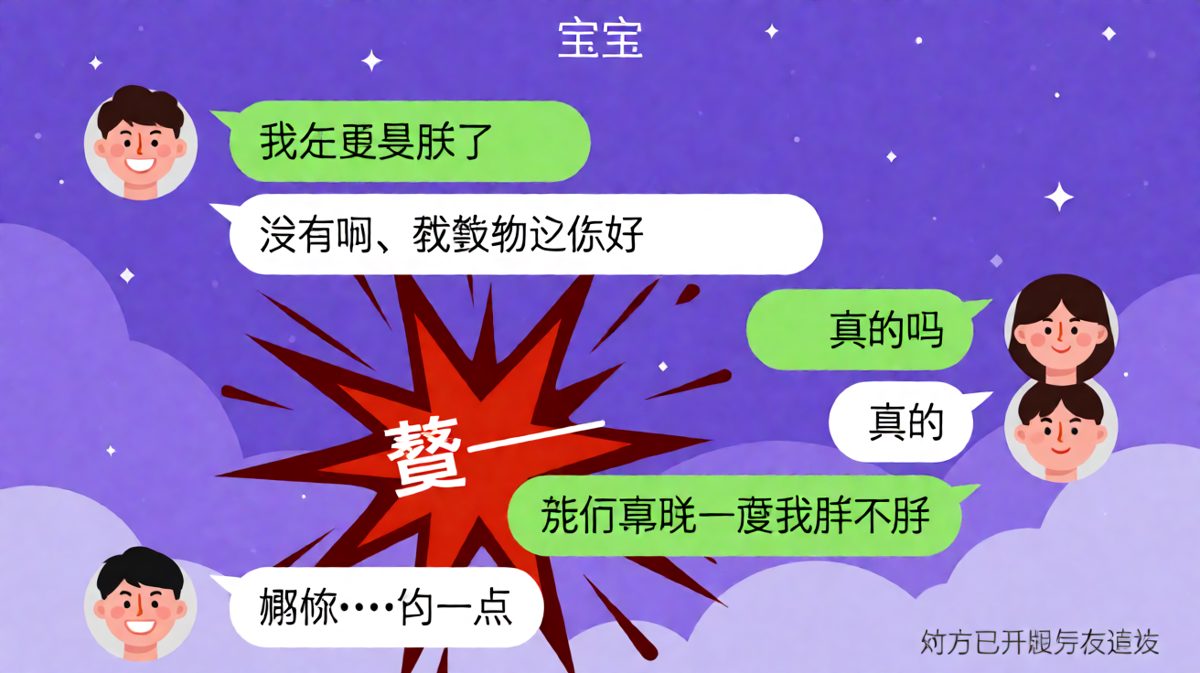 从'没有'到'有一点'，男生的嘴比脑子诚实，下一秒就被拉黑了。
