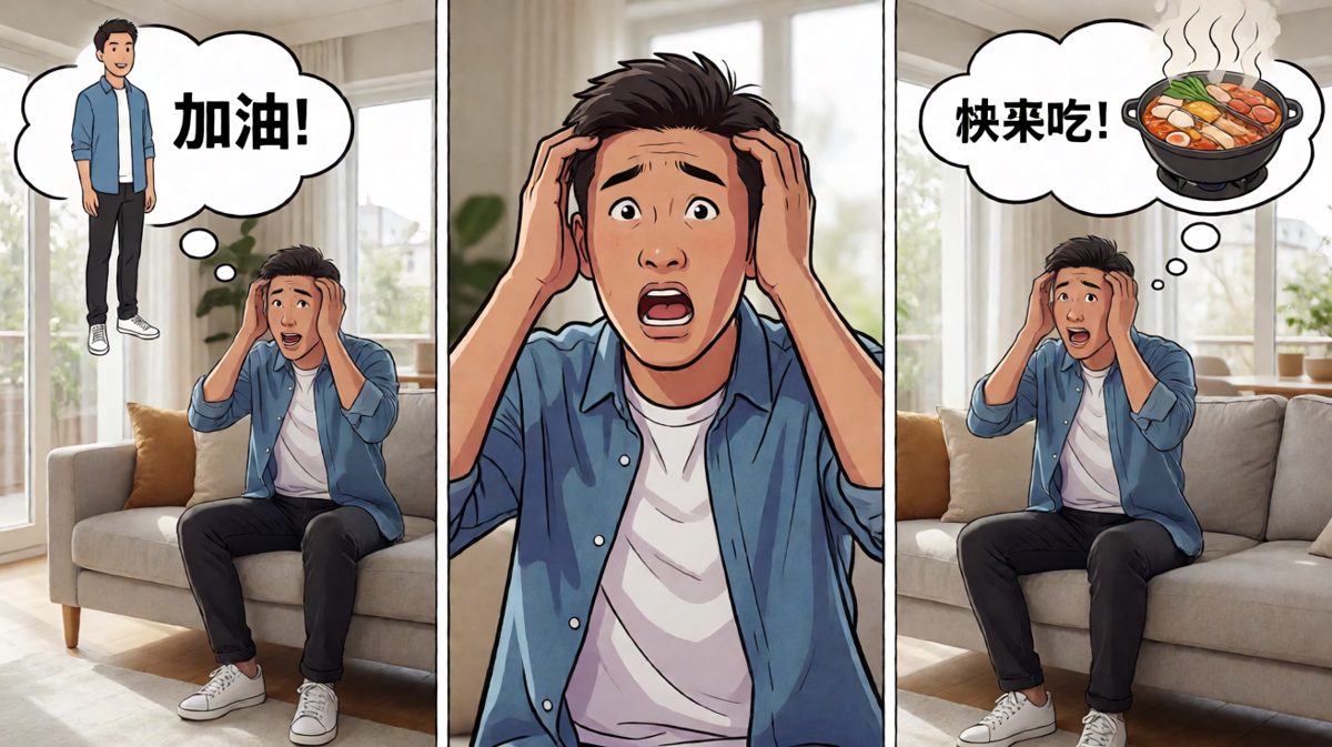 内心激烈挣扎