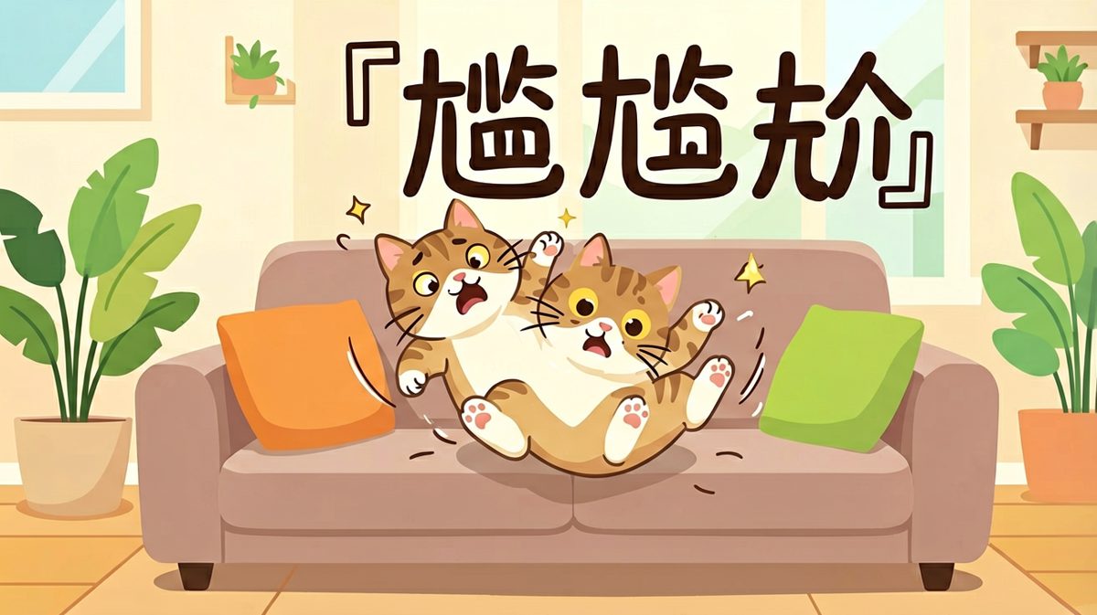 猫：刚才那一秒我只是在测试沙发弹性