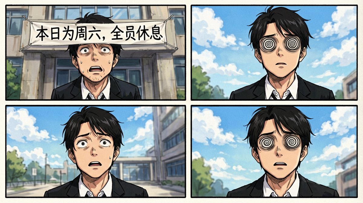 到了才发现——今天是周六。
