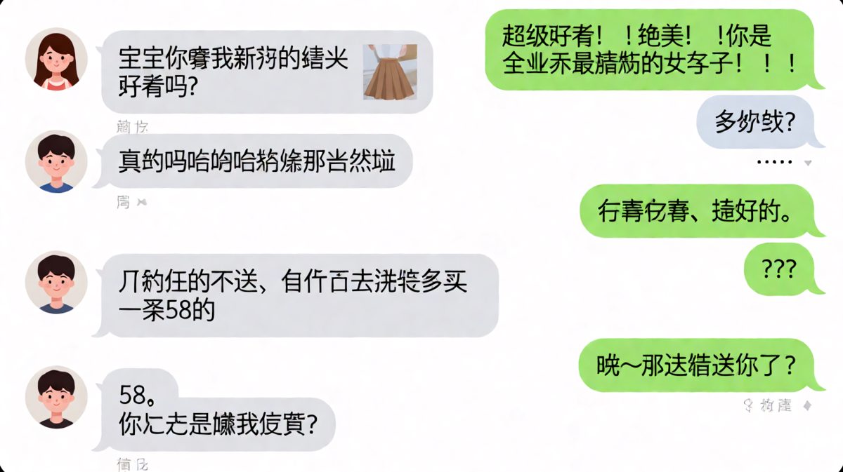夸完女友后秒问价格，直男的求生欲瞬间清零