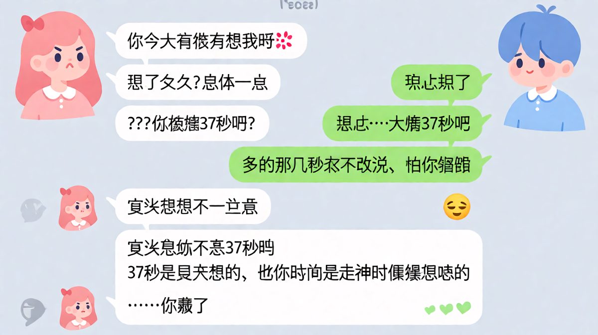 男生用'37秒'的精确回答成功把浪漫话题带跑偏。