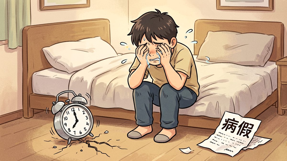 最后只能发疯请假，与闹钟决裂