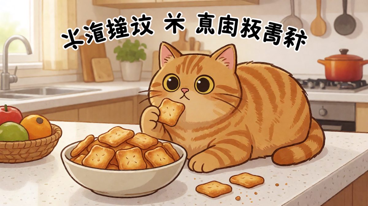 橘猫：我只是路过，这块饼干自己跳进我嘴里的！