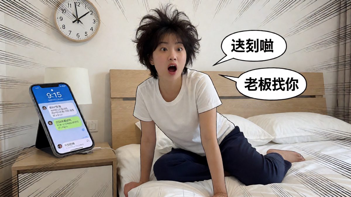 睁开眼一看——已经九点一刻了！