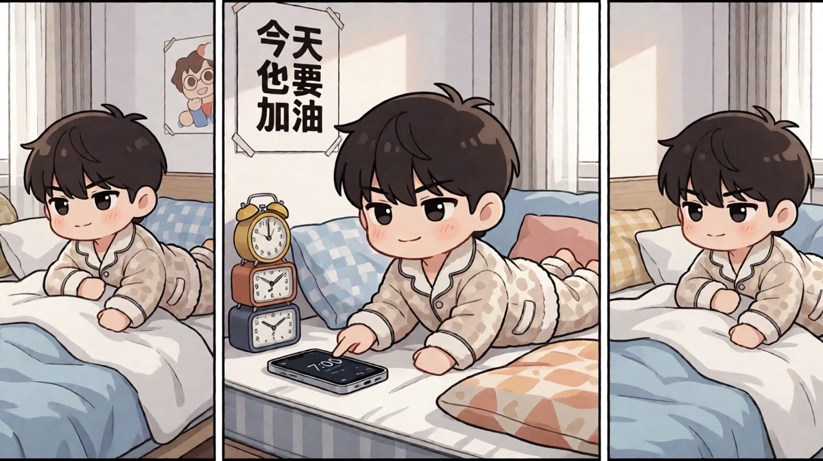 闹钟响起，信心满满：还能再睡五分钟！