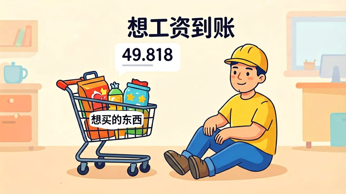 工资：不够花；购物车：已清空